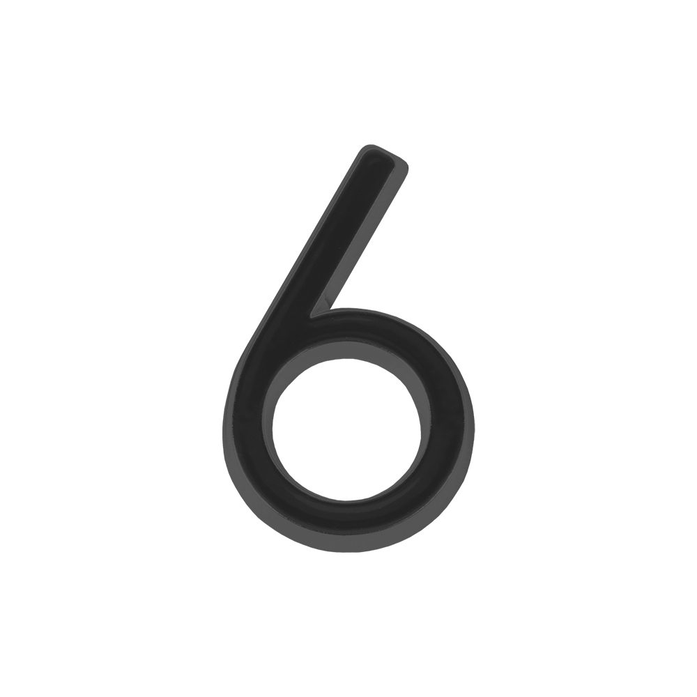Цифра Fuaro (Фуаро) "6" самоклеящаяся ABS (50х37) (FUARO) BL черный